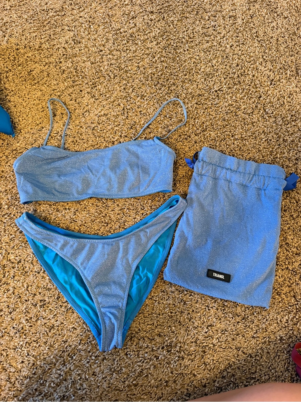 triangl swimwear Light Blue Shimmer Bikini Set